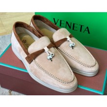 Loro Piana Summer Charms Walk Suede Women/Men Loafers Beige 2024