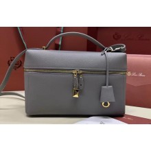 Loro Piana Extra Bag L27 with New lock charms in Grained Calfskin Gray 2024
