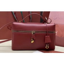 Loro Piana Extra Bag L27 with New lock charms in Smooth Calfskin Burgundy 2024
