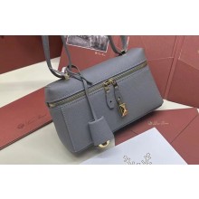 Loro Piana Extra Pocket L19 Pouch with New lock charms in Grained Calfskin Gray 2024