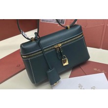 Loro Piana Extra Pocket L19 Pouch with New lock charms in Smooth Calfskin Dark Green 2024