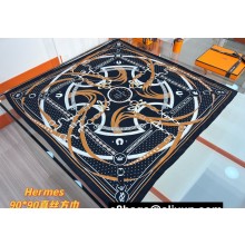 Hermes scarf 90x90cm in silk twill Top Quality 158 2024