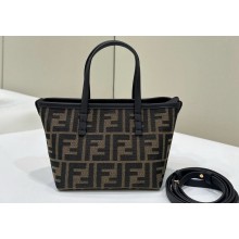 Fendi Roll Mini Bag Brown FF jacquard 2024