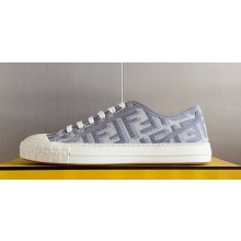 Fendi Domino Women/Men FF canvas fabric low-tops Sneakers Gray 2024