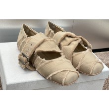 Dior Songe Ballet Flats in Nude Fringed Grosgrain 2024