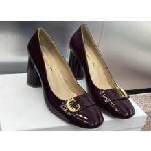 Dior Heel 8.5cm C'est Pumps in Patent Calfskin Burgundy 2024