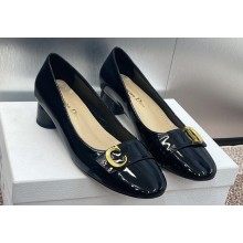 Dior Heel 3.5cm C'est Pumps in Patent Calfskin Black 2024
