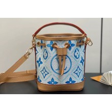 Louis Vuitton Monogram Tiles canvas Nano Noé Bag M83620 LV By The Pool Lagoon Blue 2024