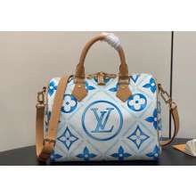Louis Vuitton Monogram Tiles canvas Speedy Bandoulière 25 Bag M11264 LV By The Pool Lagoon Blue 2024