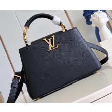 Louis Vuitton Taurillon leather Capucines BB Bag M24698 Black 2024