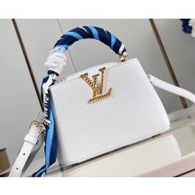Louis Vuitton Taurillon leather Capucines Mini Bag M24673 Snow White 2024