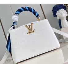 Louis Vuitton Taurillon leather Capucines BB Bag M24673 Snow White 2024