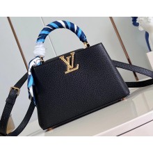 Louis Vuitton Taurillon leather Capucines BB Bag M24673 Black 2024