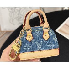 Louis Vuitton Micro Alma Bag Charm and Key Holder Monogram Denim