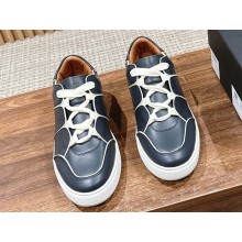 Ermenegildo Zegna Tiziano Men's Leather Low-Top sneakers Navy Blue 2024