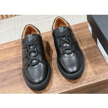 Ermenegildo Zegna Tiziano Men's Leather Low-Top sneakers Black 2024