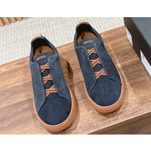 Ermenegildo Zegna Triple Stitch™ Men's sneakers blue cotton denim 2024