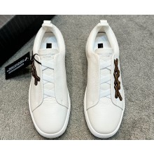 Ermenegildo Zegna Triple Stitch™ deerskin Men's sneakers off white/Brown 2024