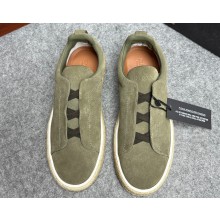 Ermenegildo Zegna Triple Stitch™ suede Men's sneakers espadrilles 07 2024