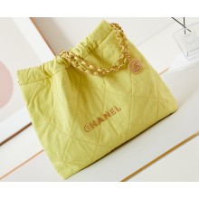 Chanel Canvas & Silver-Tone CHANEL 22 Medium Handbag AS3261 Yellow 2024