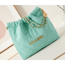 Chanel Canvas & Gold-Tone CHANEL 22 Small Handbag AS3260 Green 2024