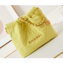 Chanel Canvas & Silver-Tone CHANEL 22 Small Handbag AS3260 Yellow 2024