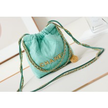 Chanel Canvas & Gold-Tone CHANEL 22 Mini Handbag AS3980 Green 2024