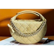 Chanel Grained Shiny Calfskin & Gold-Tone Metal Pouch Bag AP3943 Beige 2024