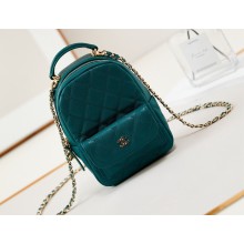Chanel Grained Calfskin & Gold-Tone Metal Mini Backpack Bag AP3753 Green 2024