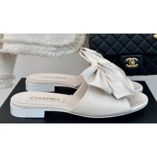 Chanel Heel 1.5cm Bow Mules Leather White 2024