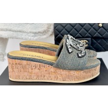 Chanel Crystal CC Logo Platform Mules Denim 03 2024