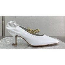 Bottega Veneta Crinkled leather Sharp Chain Pumps White 2024