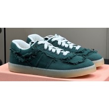 Miu Miu fringed edges Canvas sneakers Green 2024