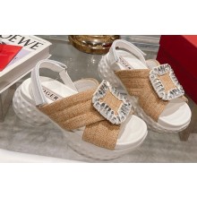 Roger Vivier Viv' Run Light Strass Buckle Sandals in Fabric 07 2024