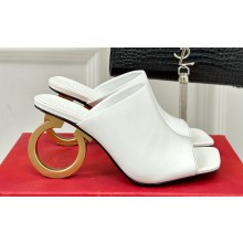 Ferragamo leather Elina slides White 2024