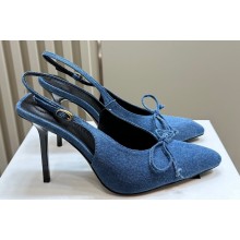 Jacquemus Heel 10cm Les slingbacks Cubisto hautes pumps Denim Blue 2024