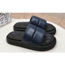 Dolce & Gabbana Padded and quilted Nappa-look fabric Men's sandals Blue 2024
