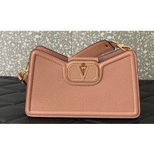 Valentino VLogo Leather shoulder bag in grainy calfskin Nude 2024