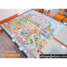 Hermes scarf 90x90cm in silk twill Top Quality 177 2024