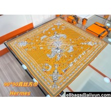 Hermes scarf 90x90cm in silk twill Top Quality 171 2024