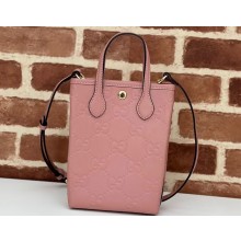Gucci GG super mini bag with strap leather 790133 Rose beige 2024