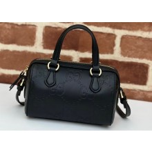 Gucci GG super mini top handle bag leather 790130 Black 2024