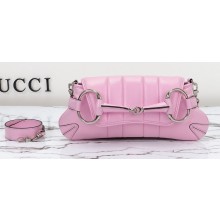 Gucci Horsebit Chain small shoulder bag 764339 iridescent quilted chevron leather Pink 2024