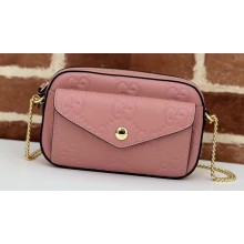 Gucci GG super mini shoulder bag leather 781554 Rose beige 2024