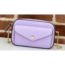 Gucci GG super mini shoulder bag leather 781554 Lilac 2024