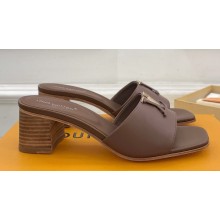 Louis Vuitton Heel 5cm LV Capri Mules Calf leather Coffee 2024