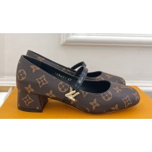 Louis Vuitton Heel 3.5cm Romy Mary Jane Pumps Monogram Canvas 2024