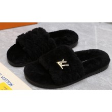 Louis Vuitton Shearling LV Bliss Comfort Mules Black 2024