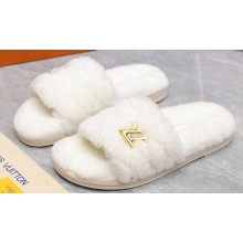 Louis Vuitton Shearling LV Bliss Comfort Mules White 2024