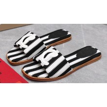 Christian Louboutin timeless CL mules in striped fabric Black 2024
